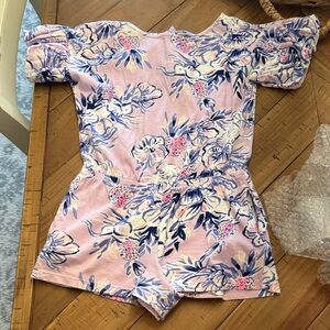 Lilly Pulitzer Pink Floral Girls Romper